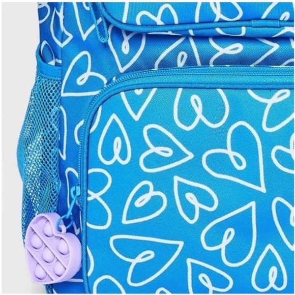 Blue Heart Pattern Backpack - Picture 2 of 6